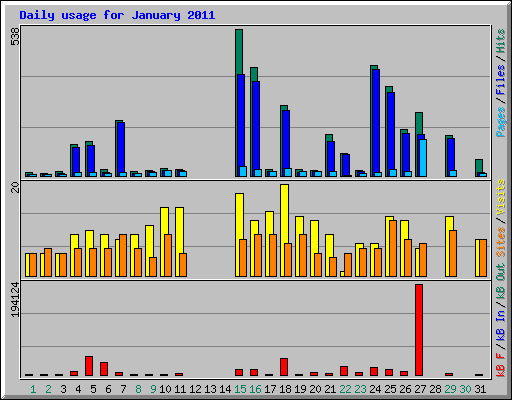 Daily usage for January 2011