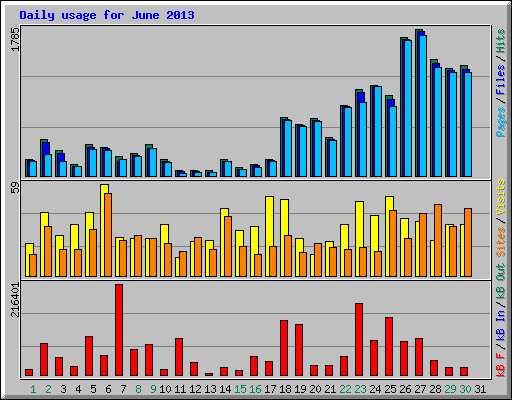 Daily usage for June 2013