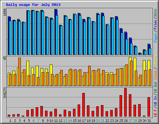 Daily usage for July 2013