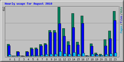 Hourly usage for August 2010