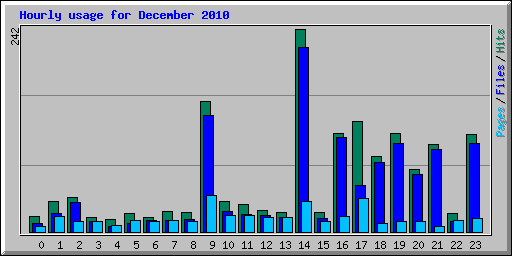 Hourly usage for December 2010