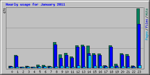 Hourly usage for January 2011