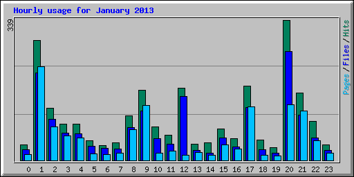 Hourly usage for January 2013