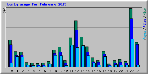 Hourly usage for February 2013