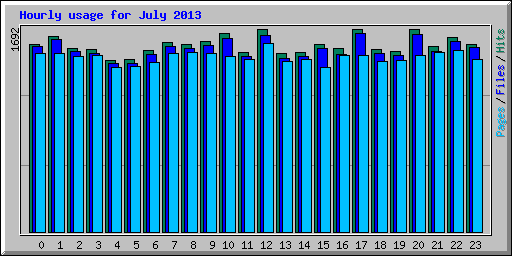 Hourly usage for July 2013